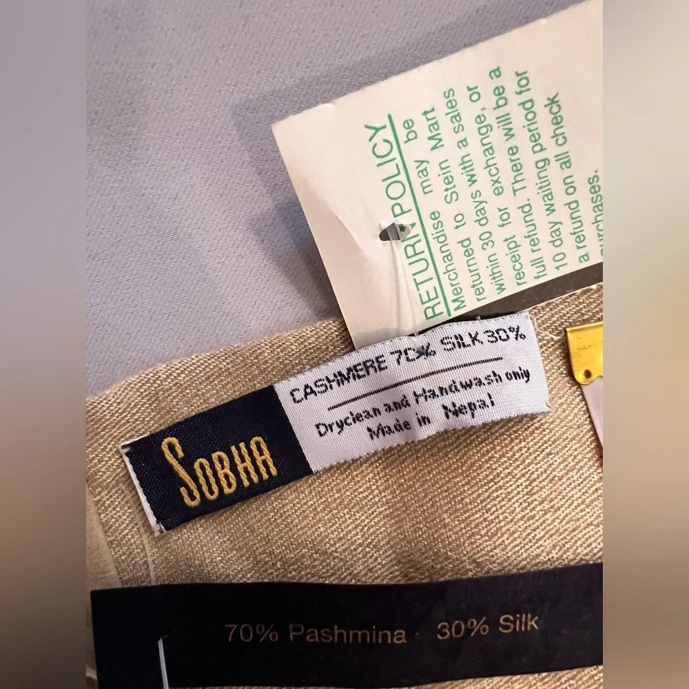SOBHA 70%‎ CASHMERE 30% Silk Beige Sobha Scarf